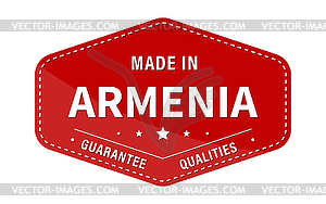 MADE IN ARMENIA, guarantee quality. Label, sticker - vector clipart