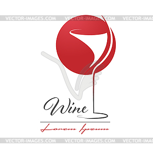 Glass of wine. template for logo, emblem or sticker - vector clipart