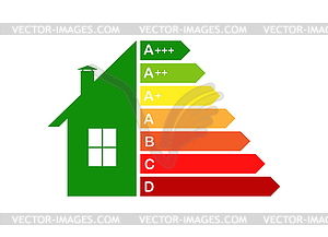 Энергоэффективный дом, концепция энергоэффективности - изображение в векторе
