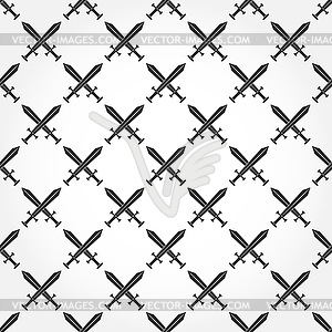 Crosshairs of swords. Seamless pattern for - vector clip art