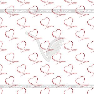 Heart and inscription I LOVE YOU. Seamless pattern - vector EPS clipart