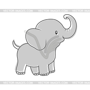 Baby elephant. children`s cartoon character for - vector image