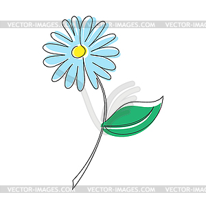 Flower in style of continuous line for thematic - vector image