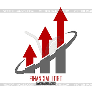 Финансовый логотип. Динамический рост ломающихся стрел - изображение в векторе / векторный клипарт