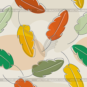 Seamless pattern with abstract plant leaves for - vector image