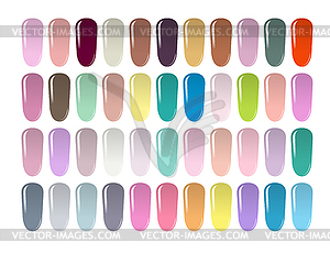 Set of nail shades with varnish - vector image