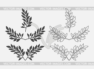 Set of branches for frame, stamp or stencil for - royalty-free vector image