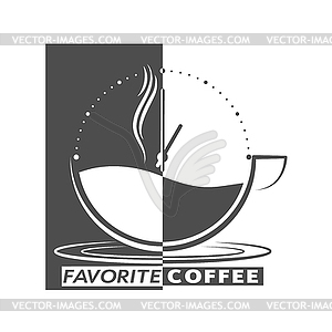 Cup of FAVORITE COFFEE. for logos, brands, s - vector clipart