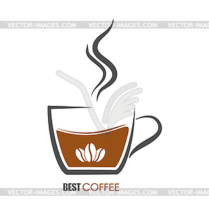 Logo for coffee shop, coffee house, cafe or bar. cu - vector clip art