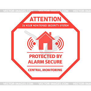 Icon or sign of real estate security alarm system. - vector clipart