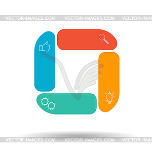 Infographic template with visual icons. 4 stages - vector clip art