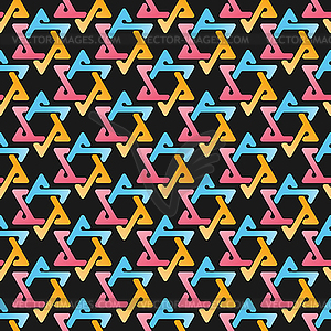 Seamless color pattern of interlocking triangles. - vector image