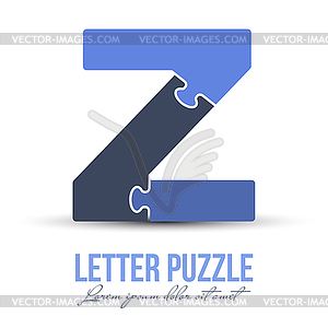 Letter Z is made up of puzzles. for logo, br - vector clip art