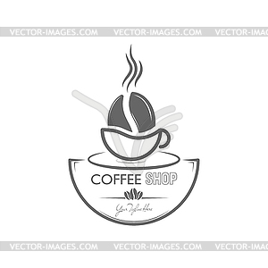Logo for coffee shop, coffee house, cafe or bar. cu - vector clipart