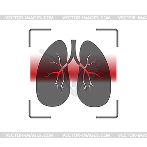 Сканирование легких. Иконка в плоском стиле - векторный клипарт EPS
