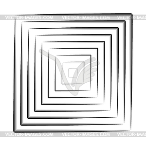 Square decreases towards center. square is divided - vector image