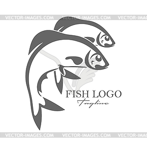 Simple fish icon for logo, sticker, brand, or - vector image