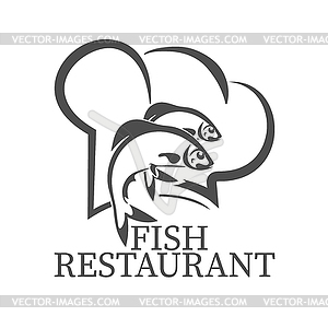 Template for logo of fish restaurant. Sample for - vector image