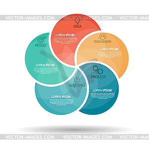 Инфографический шаблон с визуальными значками. 5 этапов - иллюстрация в векторе