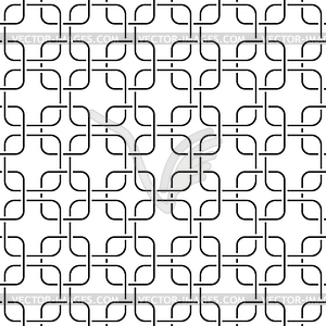 Seamless geometric pattern of intersecting squares - white & black vector clipart