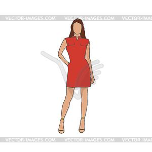 Silhouette of fashionable girl. Fashion show or - vector image