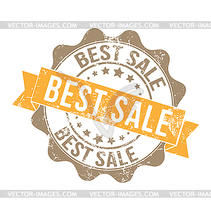 BEST SALE. Stamp impression with inscription. Old - vector clip art