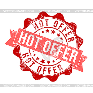 HOT OFFER. Stamp impression with inscription. Old - royalty-free vector clipart