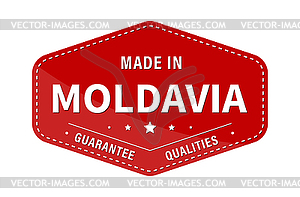 MADE IN MOLDAVIA, guarantee quality. Label, - vector image