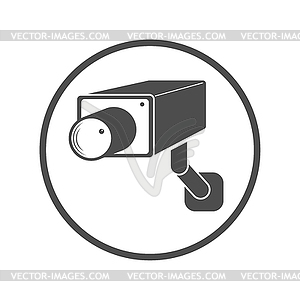 Round video surveillance icon. Video camera icon. - vector clip art