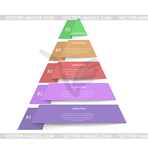 Инфографическая пирамида. треугольная диаграмма разделена - изображение в векторе / векторный клипарт