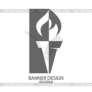 Torch. template for logo, emblem or sticker - vector EPS clipart