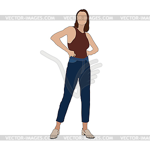 Silhouette of fashionable girl. Fashion show or - vector image