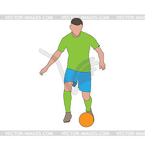 Football. Colored silhouette of football player. - vector EPS clipart