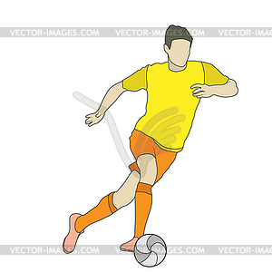 Football. Colored silhouette of football player. - vector clipart