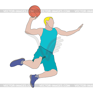 Basketball. Colored silhouette of basketball - vector clip art