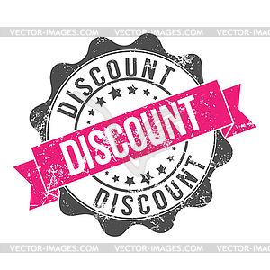 DISCOUNT. Stamp impression with inscription. Old - vector clipart