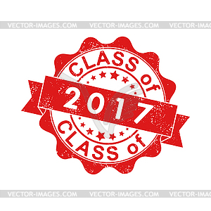 Impression of an old worn stamp with inscription - vector image