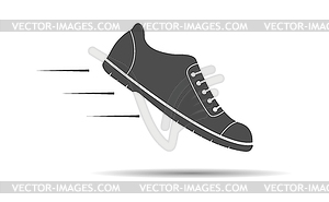 Значок обуви, силуэт, плоский современный - клипарт в векторном виде