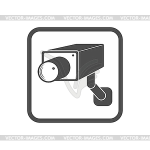 Video surveillance square icon. Video camera icon. - vector clipart