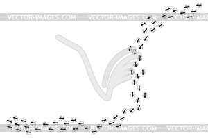 Ant trail. Marching or Marching Ant trail - vector clip art