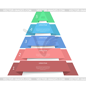 Infographic pyramid. triangle diagram is divided - vector image