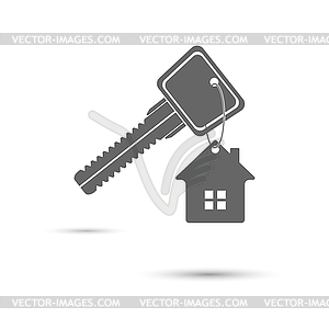 Key to house. key with keychain in form of house - vector EPS clipart
