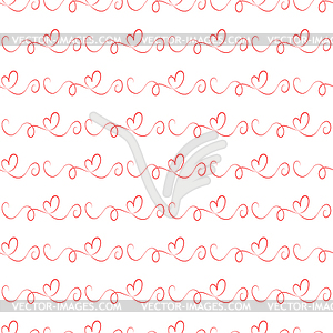 Seamless pattern of calligraphic vintage love symbo - vector clip art