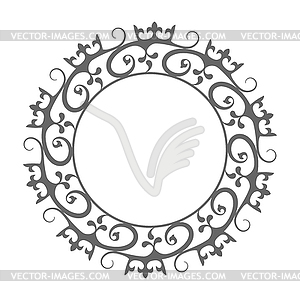 Simple round openwork ornament. Decorative round - vector clipart