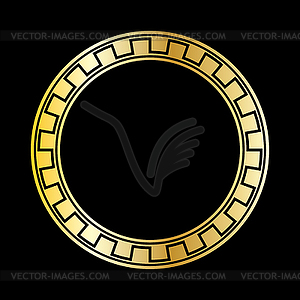 Gold decorative round frame in antique style. - vector clipart