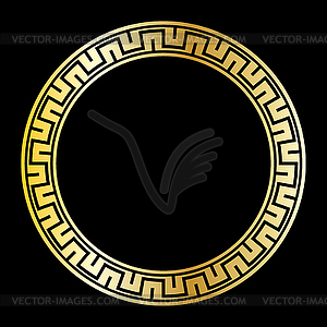 Gold decorative round frame in antique style. - vector clip art