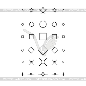 Set of contour decorative dividers of 5 elements fo - vector EPS clipart