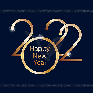 2022. Happy New Year - royalty-free vector clipart