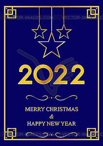 2022. Happy New Year. Background with congratulator - stock vector clipart