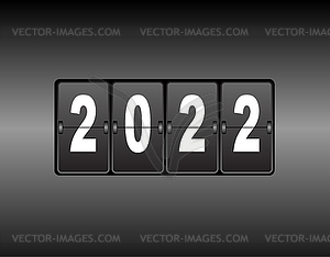 Odometer with numbers 2022. New year 2022 is on - vector image
